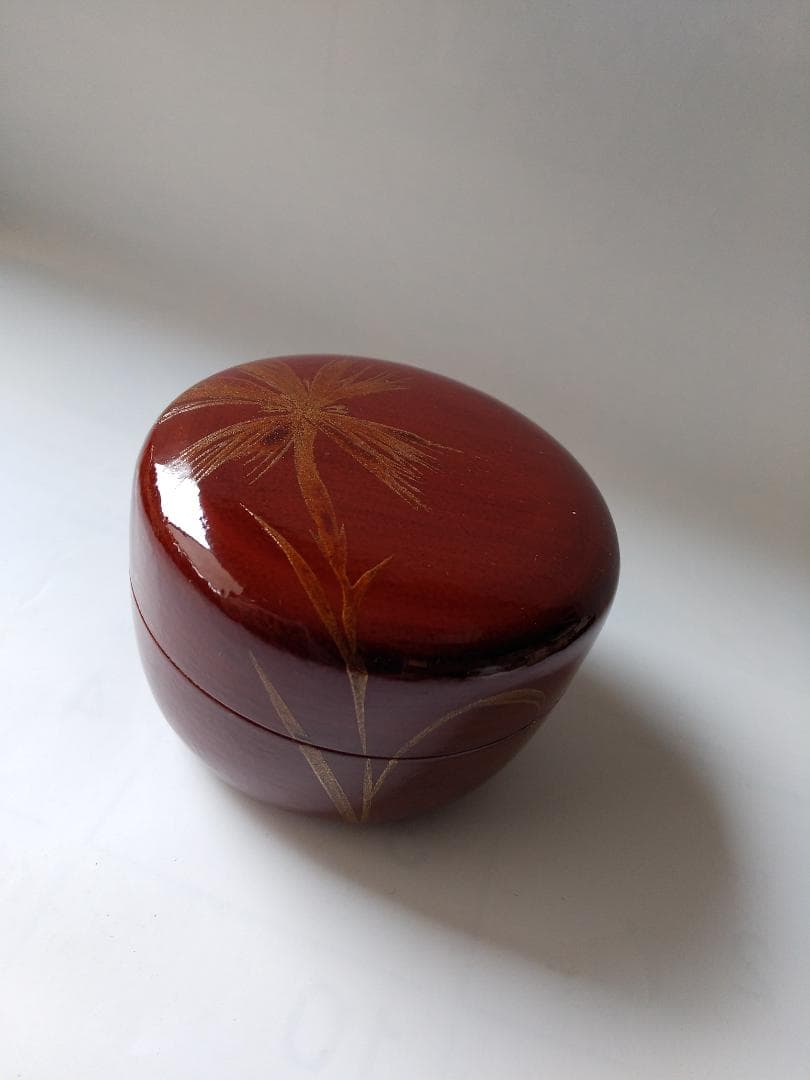 茶道具 茶器 輪島塗 撫子蒔絵 平棗 榎木盛 漆器 漆芸 共箱 共布 栞 新品