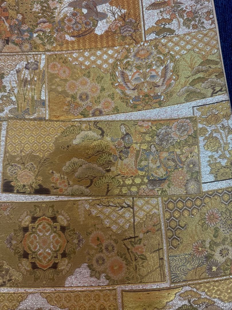 2683袋帯 古代彫金紋 西陣織 金糸　高級上質上品　約440cm 未使用