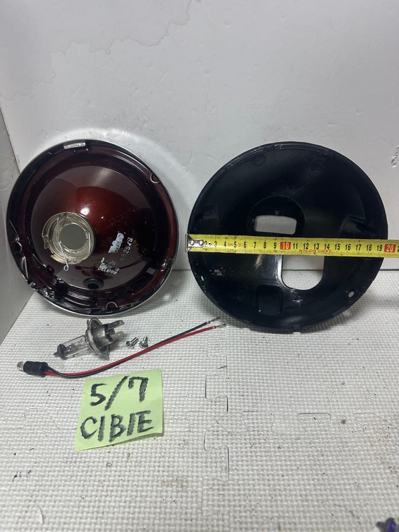 当時物シビエスーパーオスカー180πシビエ凹みレンズ付きヘッドライト/マーシャル
