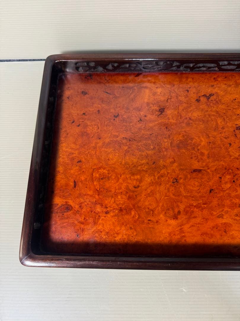 2391 唐木 煎茶盆 煎茶道具 お盆　時代物