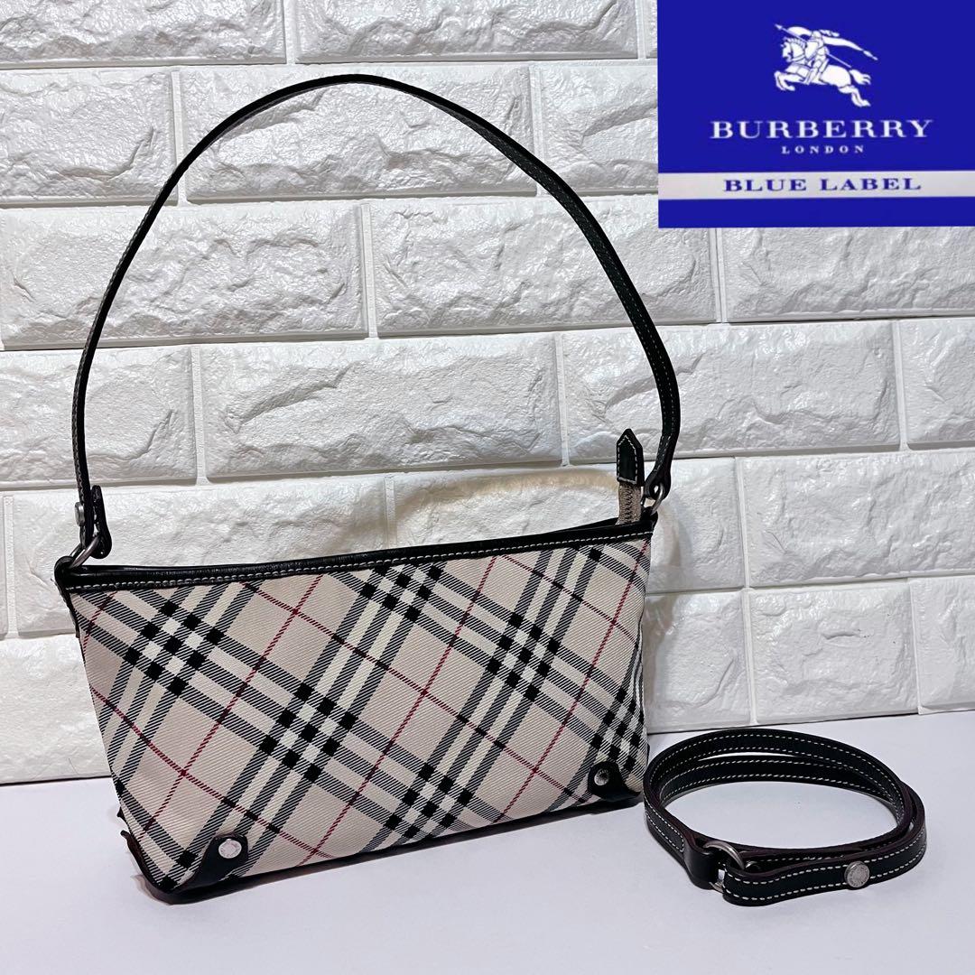 【希少 美品】バーバリーブルーレーベル ノバチェック 2way ショルダーバック