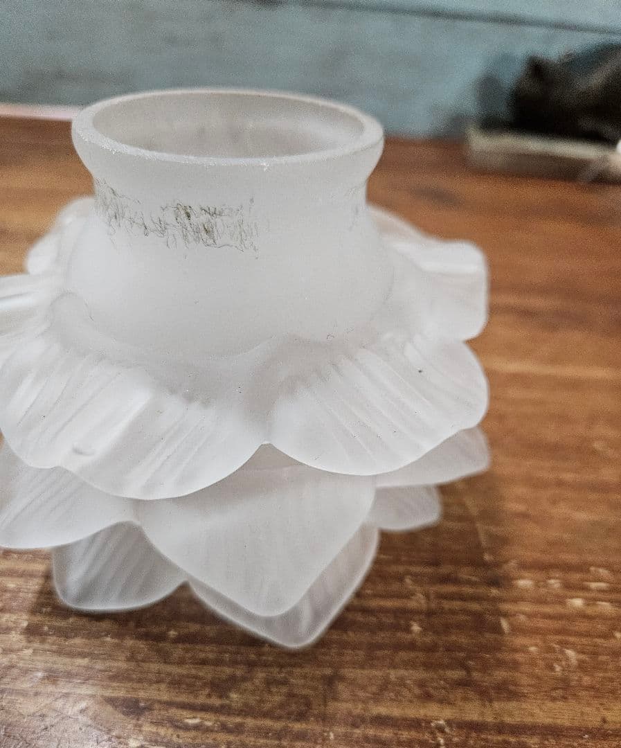 フランスアンティーク バラのガラスシェード 3段 ペンダントライト用 照明 電笠