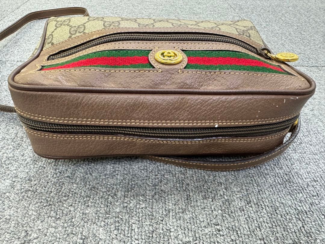 GUCCI グッチ　オールドグッチ シェリーライン　ショルダーバッグ　ブラウン