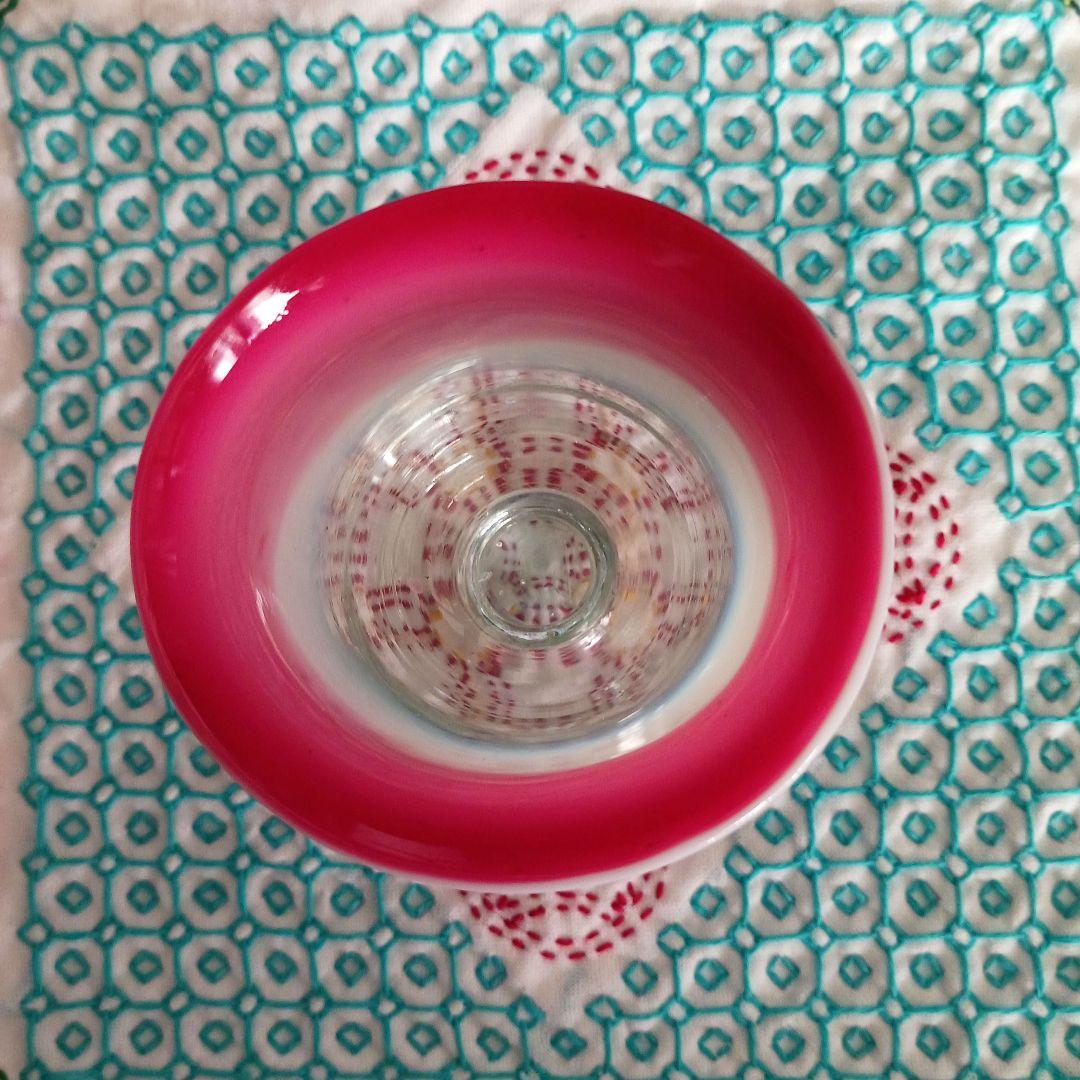 大正ガラス ピンクレッドセット 氷カップと氷コップ