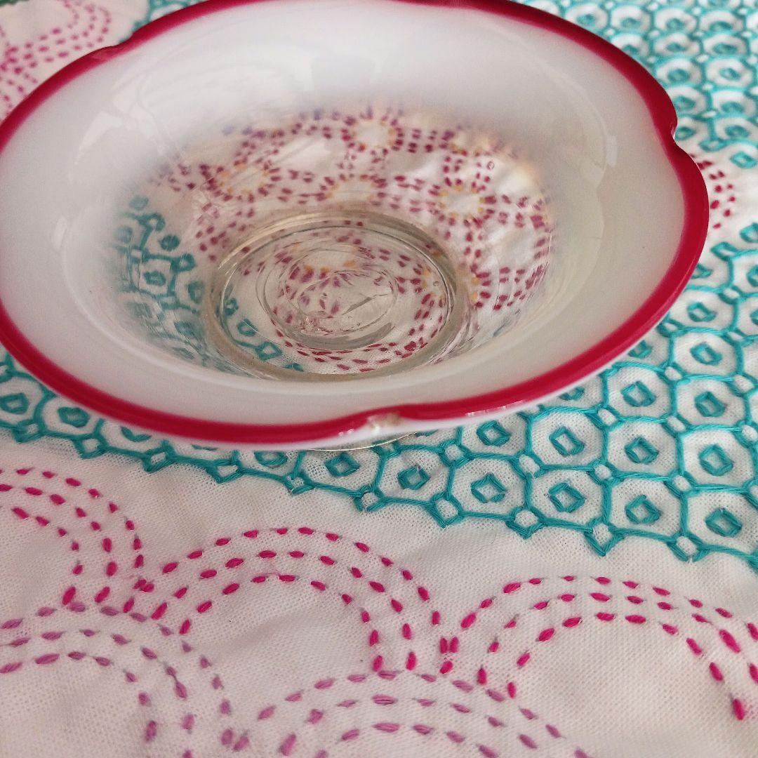 大正ガラス ピンクレッドセット 氷カップと氷コップ