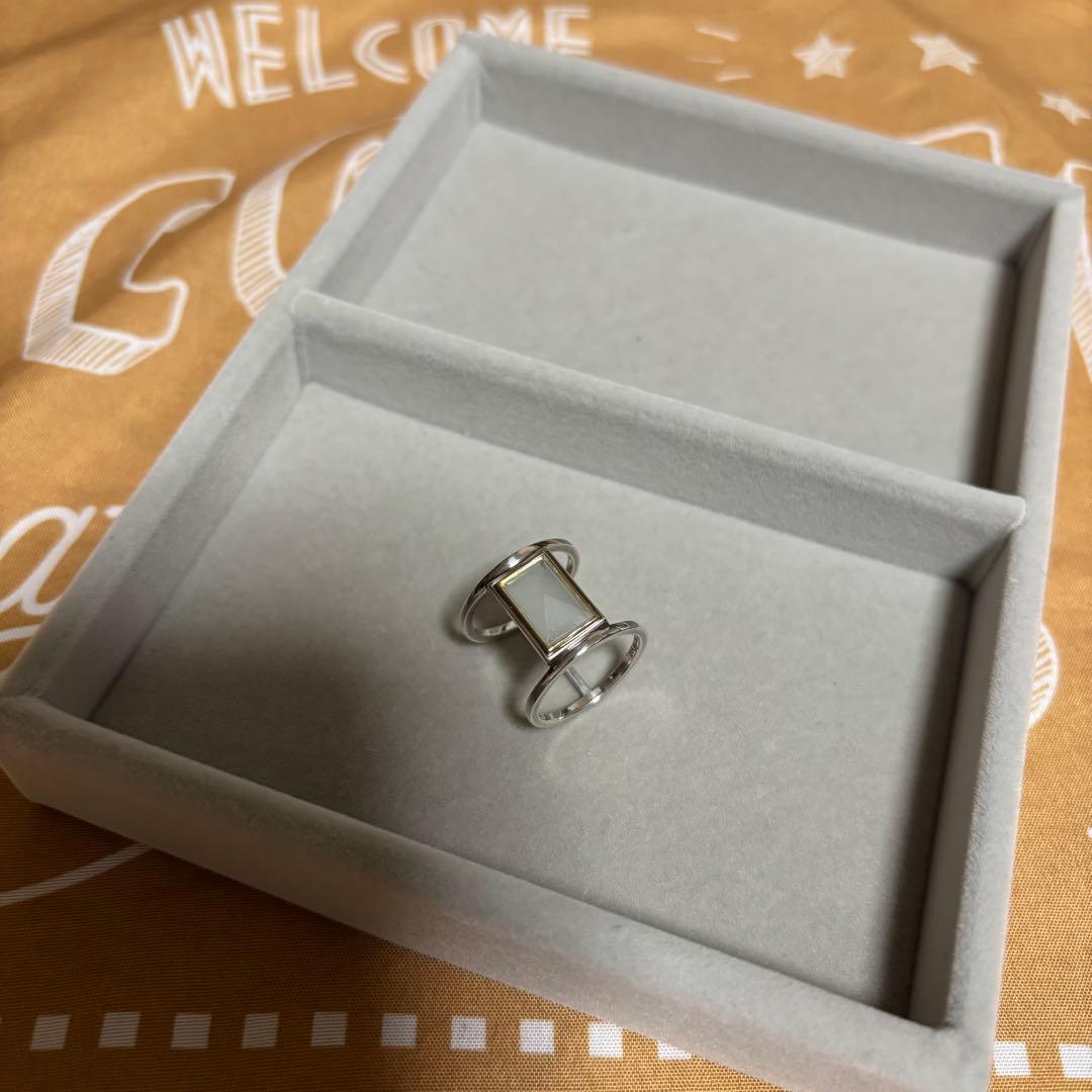 【agete】　アガット リング　アクアマリン　11号