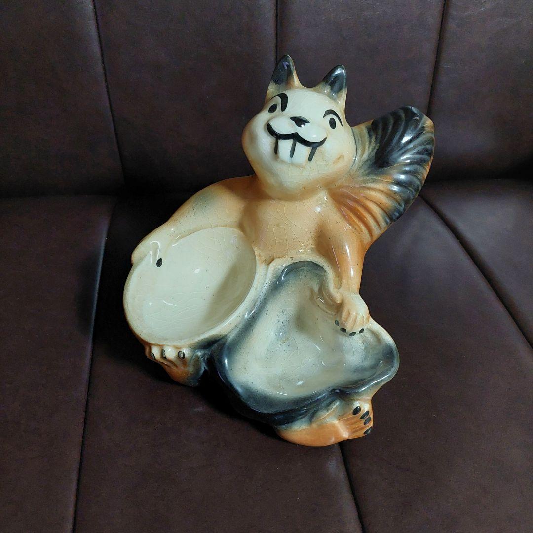 ヴィンテージ　陶器小物入れ　リス