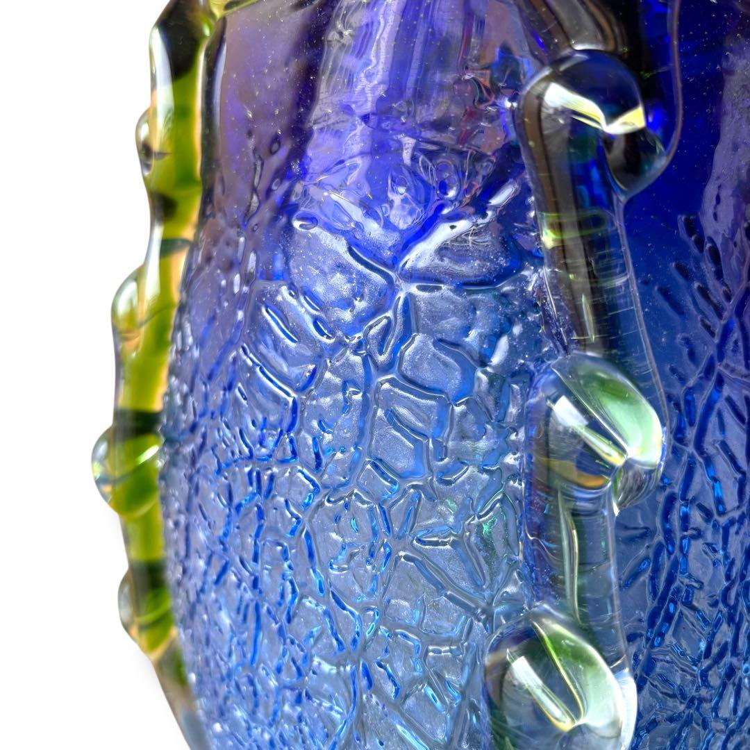 mune 桃原正男作 花瓶 琉球ガラス 現代の名工 奥原硝子製造所