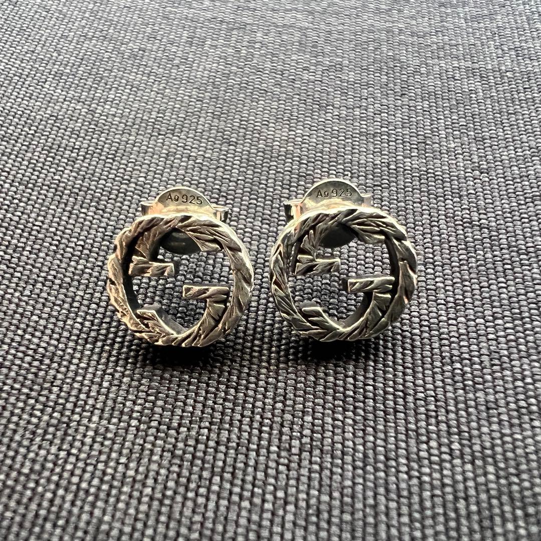 美品✨グッチ インターロッキング アラベスク ピアス 両耳 シルバー 925