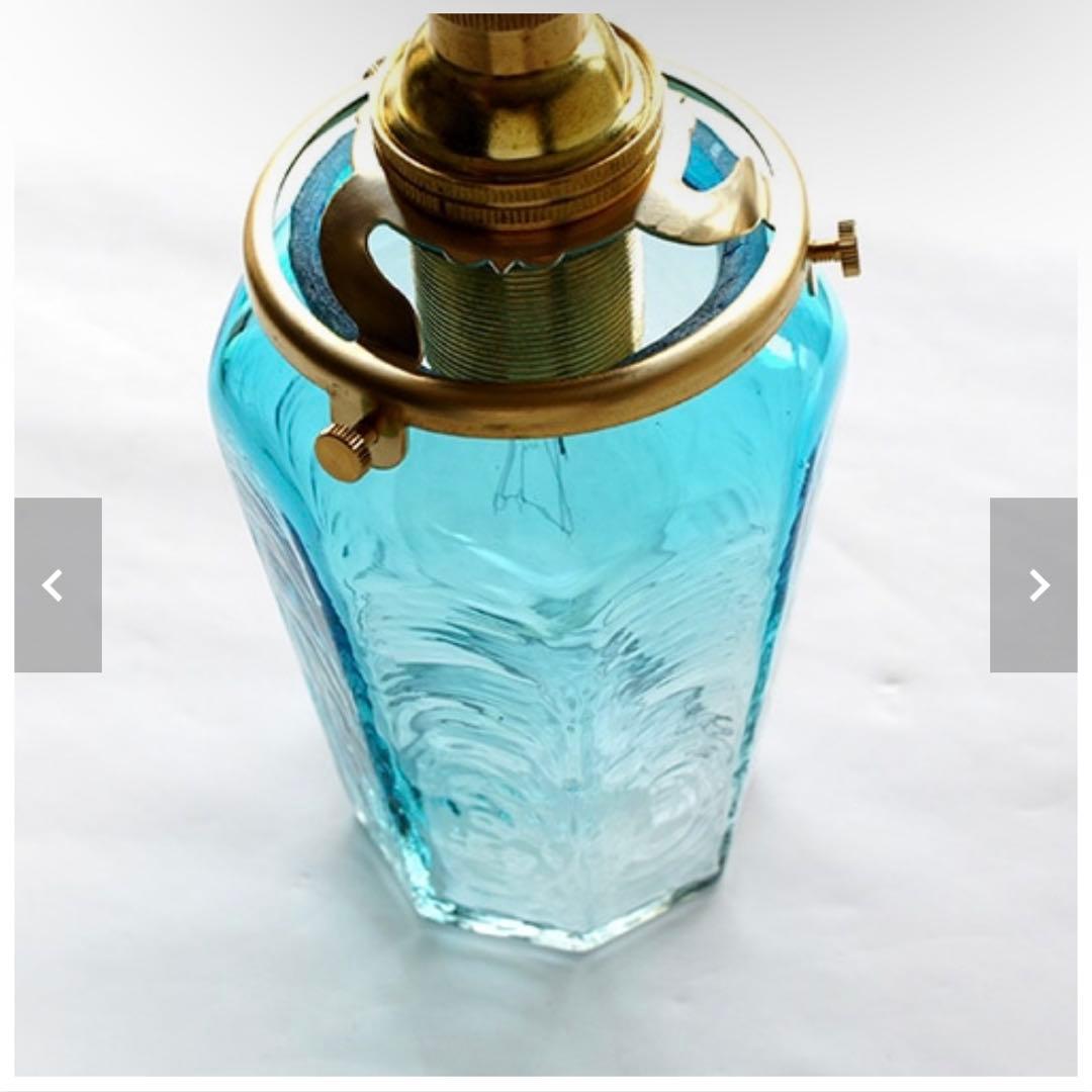 安土草多　ペンダントライト　八角瓶 青