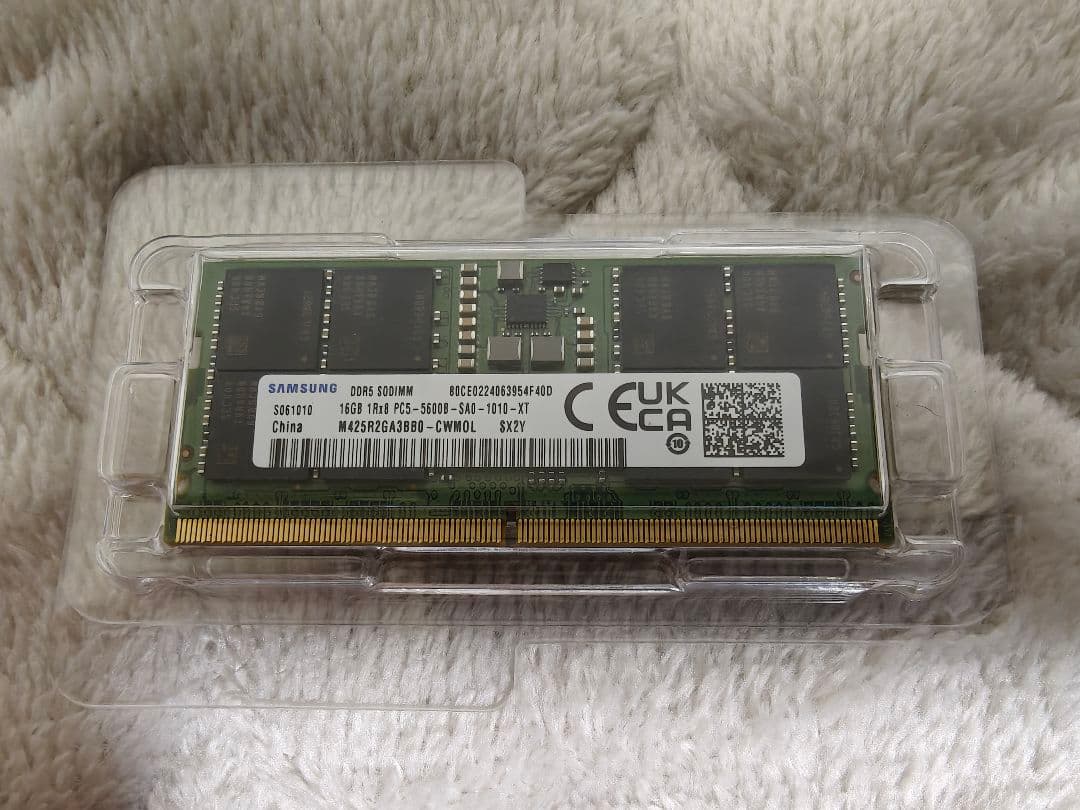 Samsung 16GB DDR5 5600メモリ ノート用 SODIMM