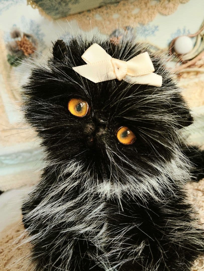 ふわふわ♡黒猫スイーツちゃん♡子猫♡アートドール♡ぬいぐるみ♡