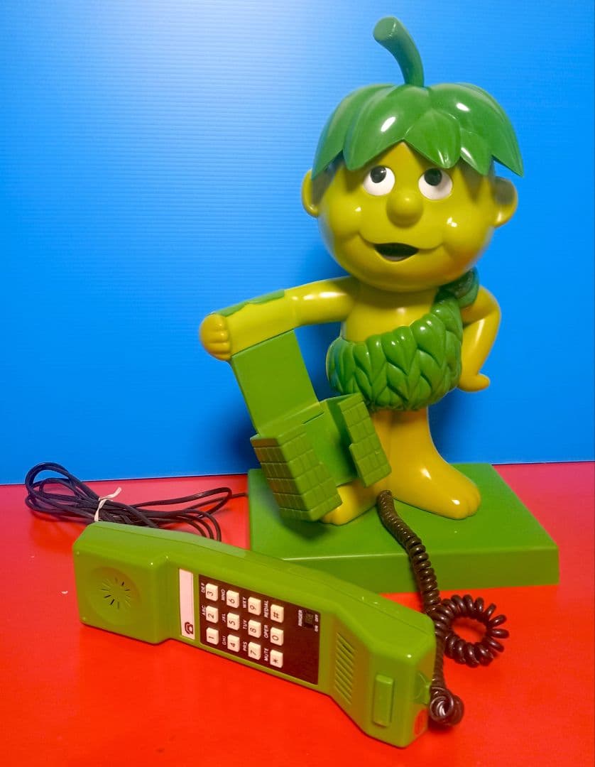 1984 概ね美品 グリーンジャイアントスプラウトプッシュ電話機