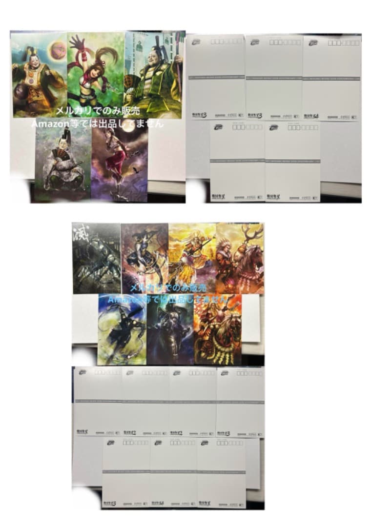 戦国無双　ポストカード　戦国無双4 DX 15周年記念BOX　ステッカー