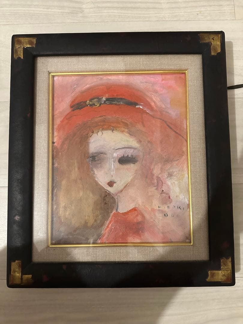 織田広喜　油絵　少女 F3