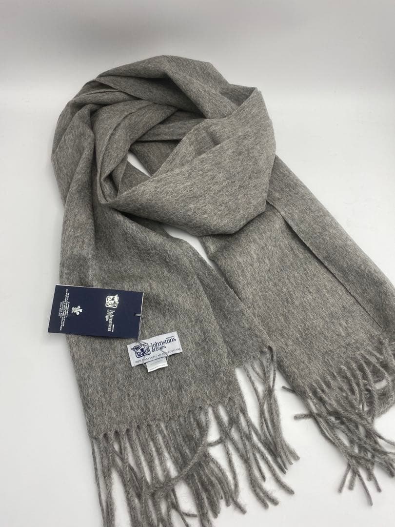 ジョンストンズ JOHNSTONS マフラー 中判ストール　スカーフ　グレー