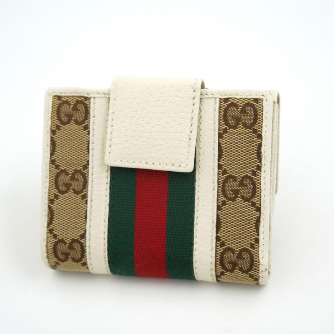 ✨未使用展示品・箱付き✨　GUCCI ミニ財布　シェリーライン　GGライン シマ