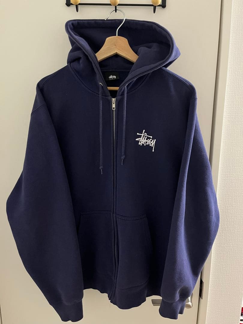 Stussy ネイビー ジップパーカー Mサイズ