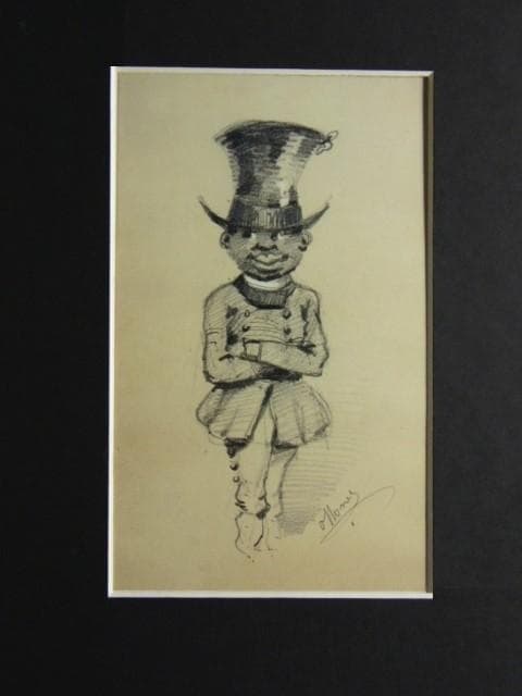 クロード・モネ、シルクハットをかぶる黒人のページボーイ