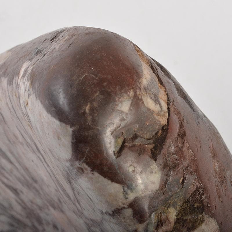 天然石　鑑賞石　菊花石　置物　重さ約614g　唐木台付　C　R7284