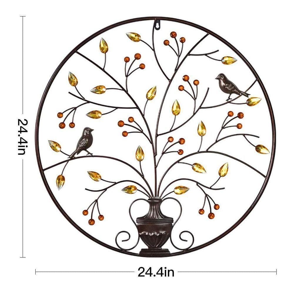 大型メタル 円形ウォールアート 海外ウォールデコ 壁装飾オブジェ