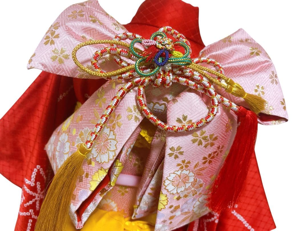 上質正絹フルセット♡七五三　7歳　女の子　一式　絞り　赤系　ピンク