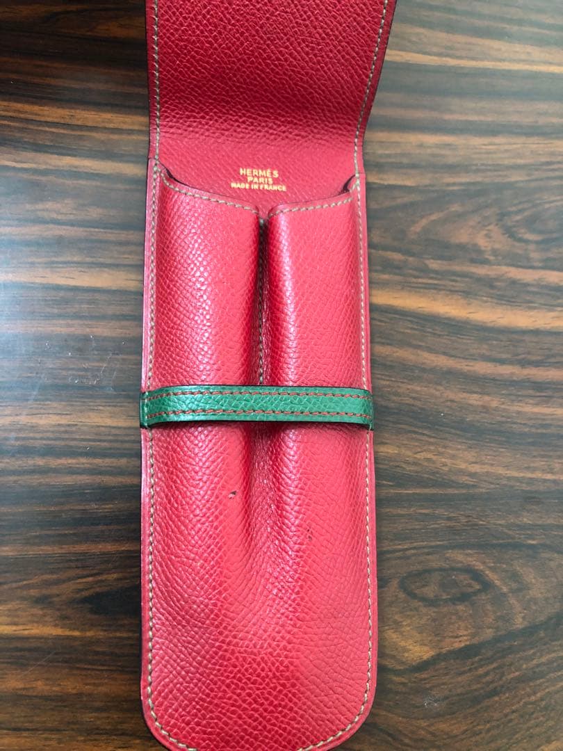 HERMES/エルメス 型押しレザー ペンケース