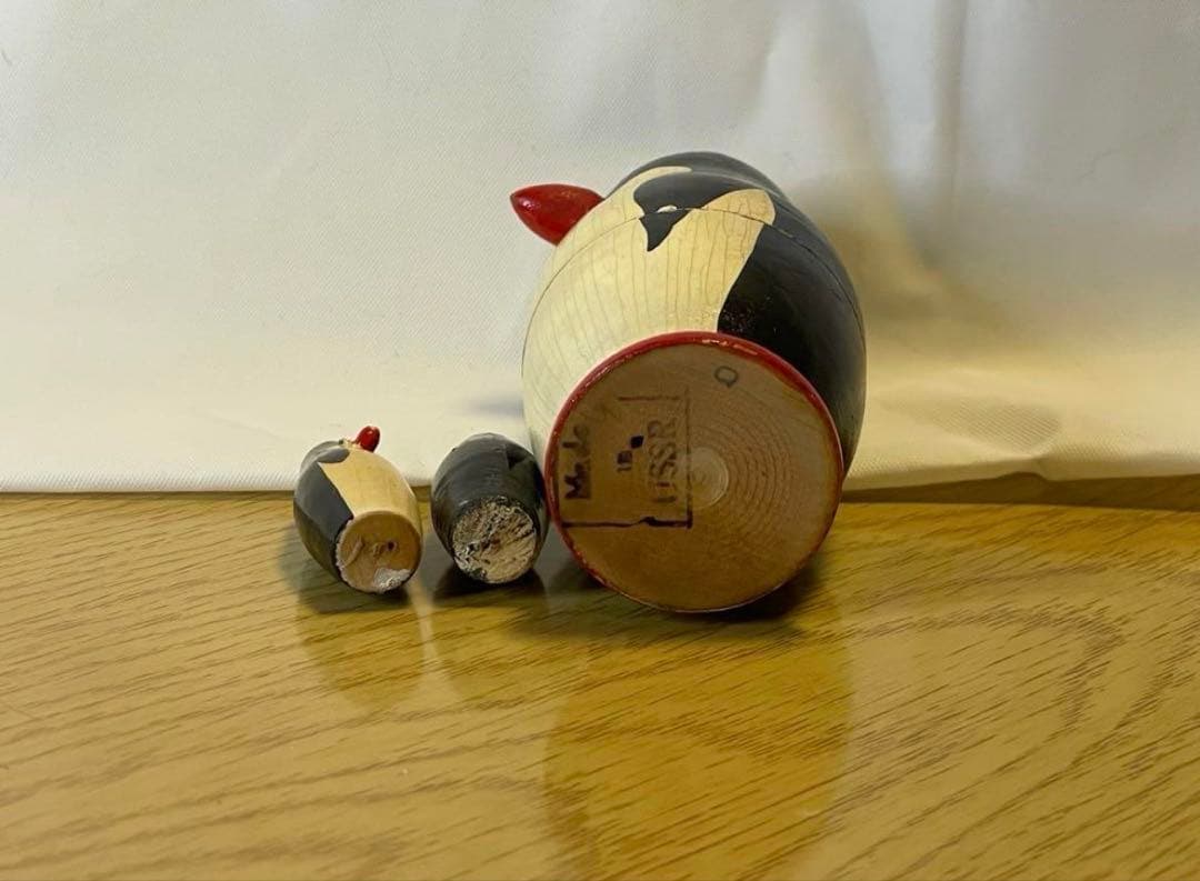 月末出品終了‼️レア‼️ソビエト時代のペンギンのマトリョーシカ3組。現状