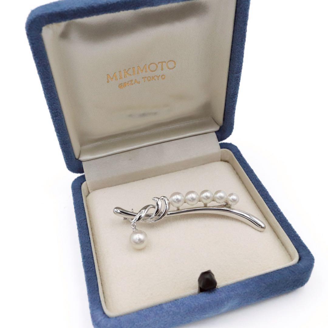 【未使用】MIKIMOTO ミキモト ブローチ パール S刻印 6P シルバー