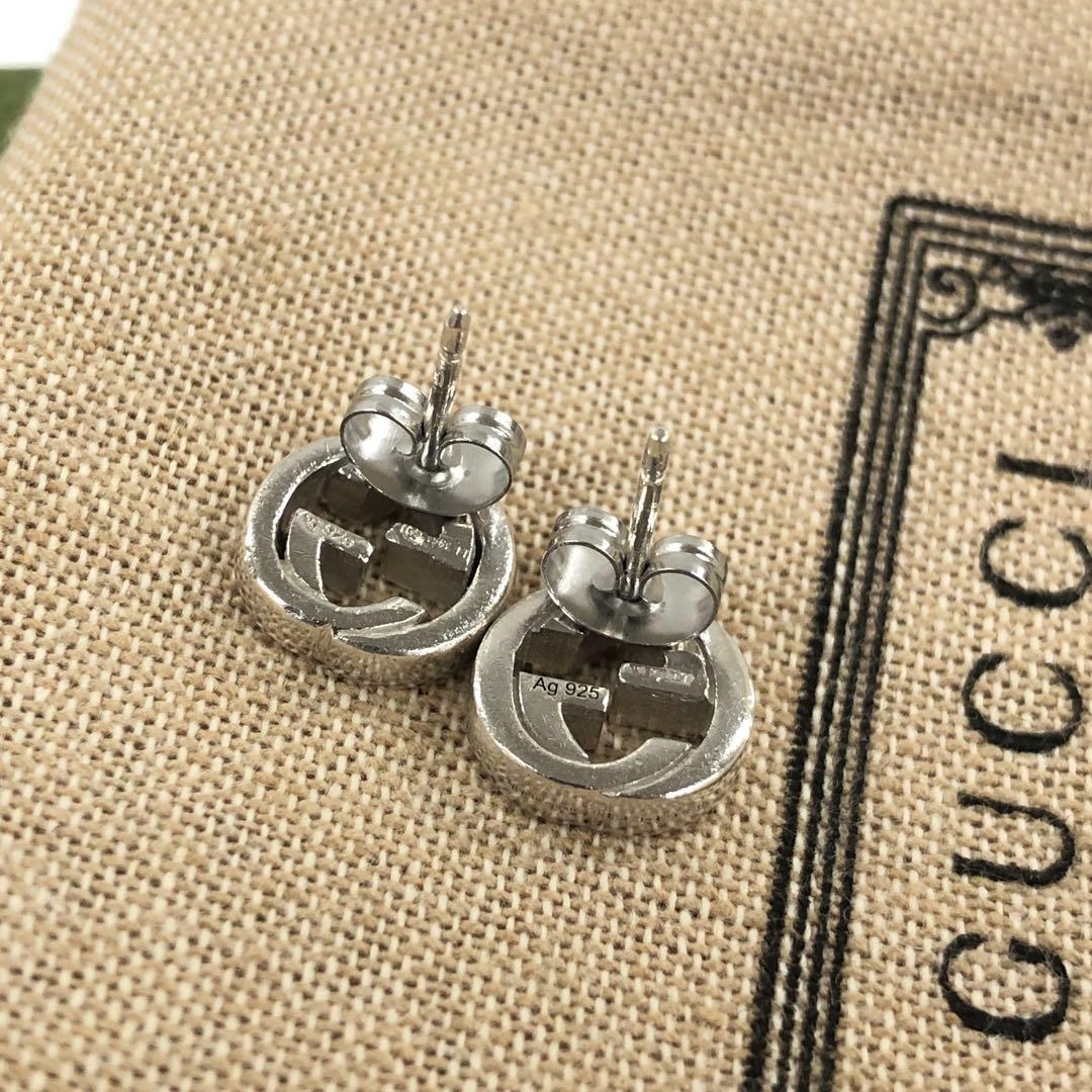 GUCCI グッチ インターロッキングG スタッズ ピアス シルバー925