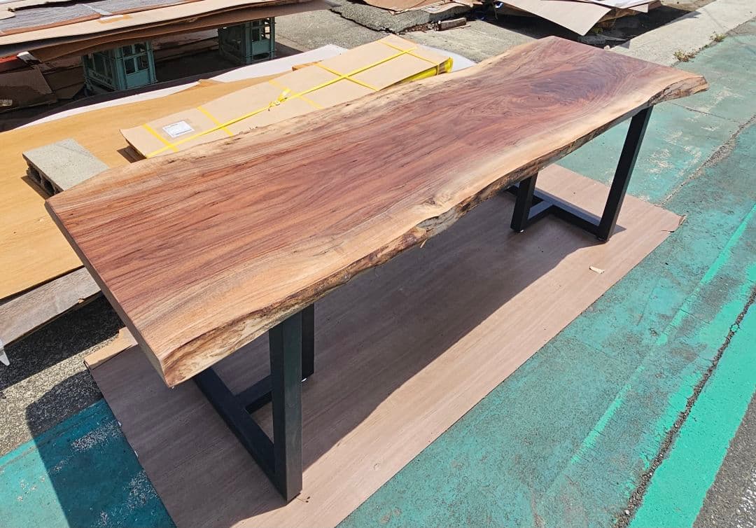 ブラックウォールナット　一枚板　ウォールナット　ダイニング　テーブル　特大　杢