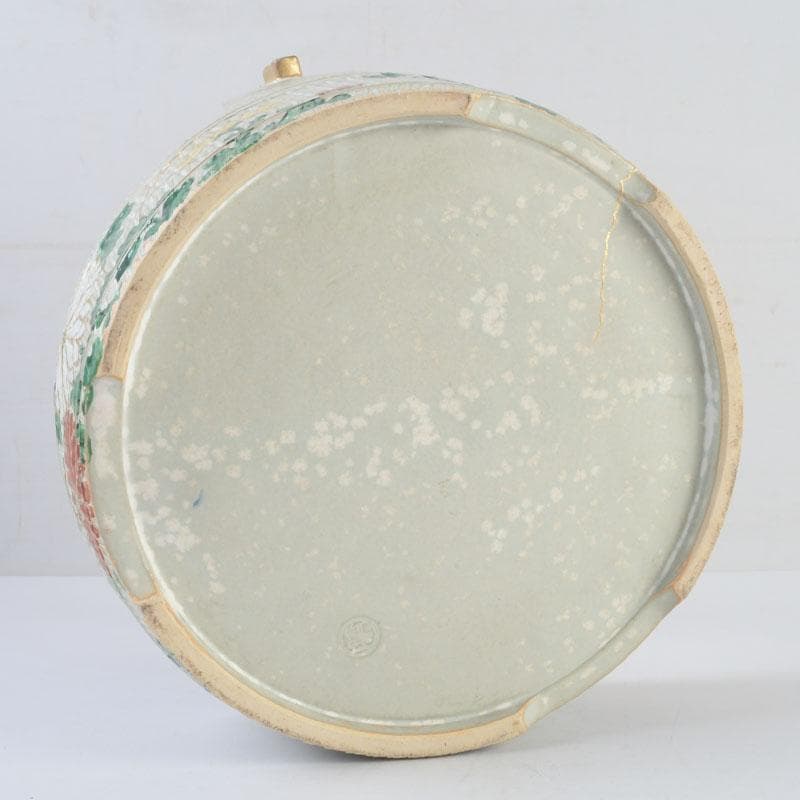 茶道具　陶斉作　色絵　花草文　手桶鉢　N　9817