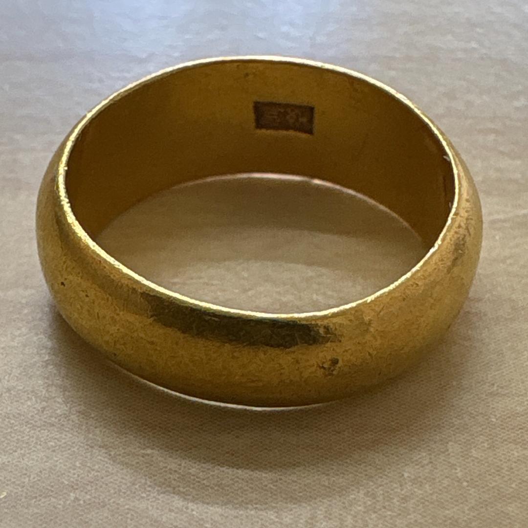 純金　K24　甲丸リング　指輪　約6.8g　約9号