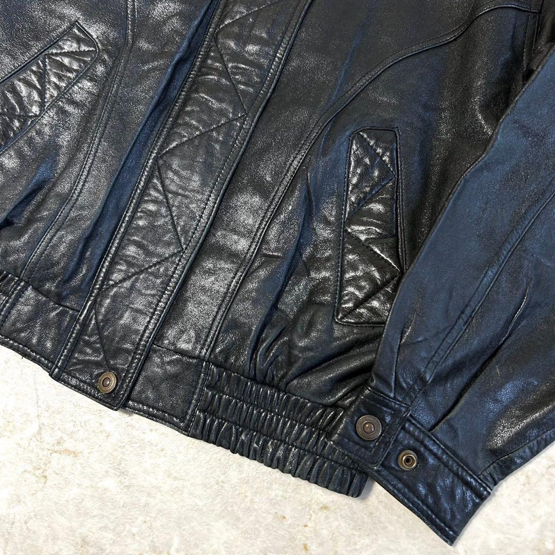 羊革 シープスキン ショート丈 レザー ボンバージャケット ブルゾン フライト