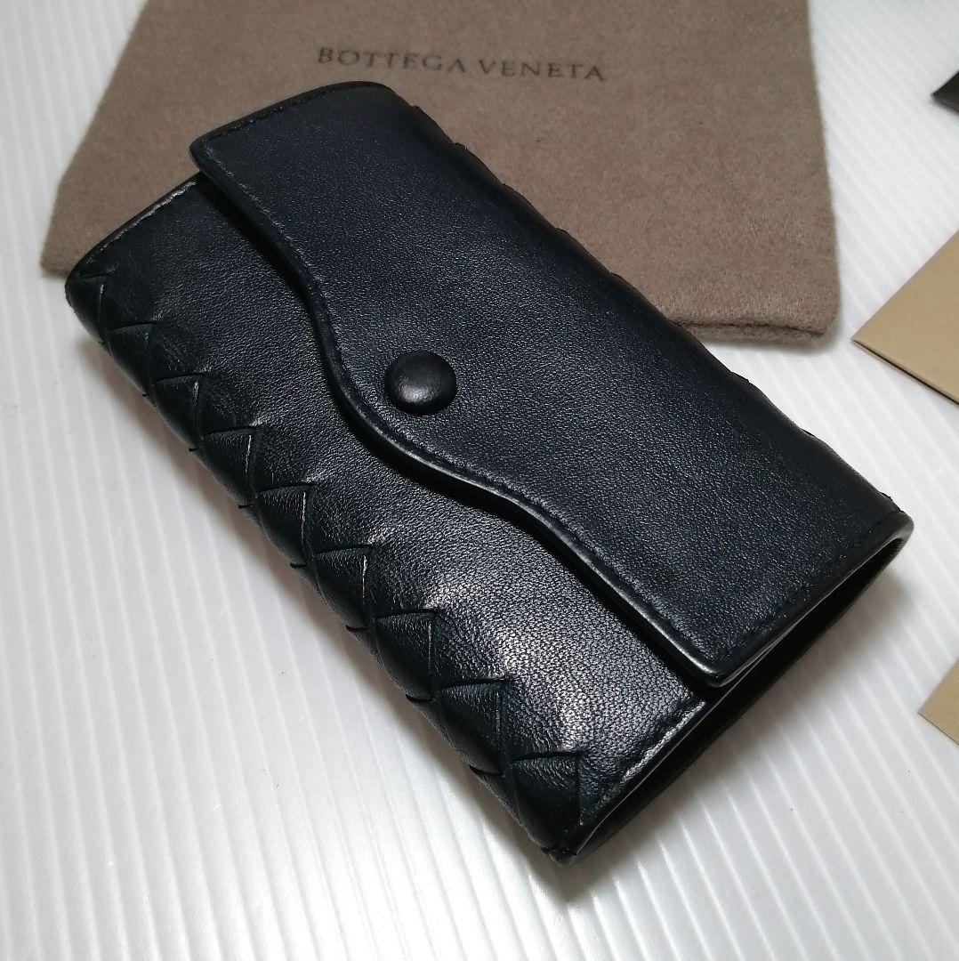 ◆ボッテガヴェネタ◆高級 キーケース レザー 極美品 ネイビー イントレチャート