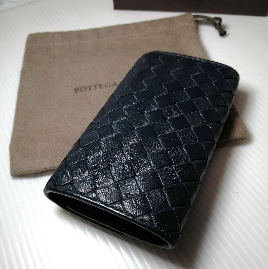 ◆ボッテガヴェネタ◆高級 キーケース レザー 極美品 ネイビー イントレチャート