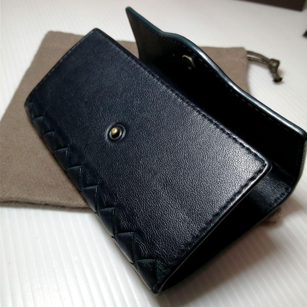 ◆ボッテガヴェネタ◆高級 キーケース レザー 極美品 ネイビー イントレチャート