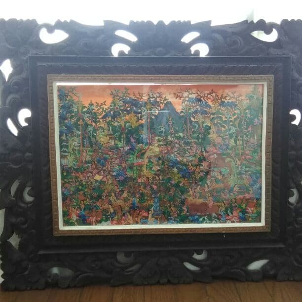 バリ島　アーティスト　絵画　オリジナル額縁