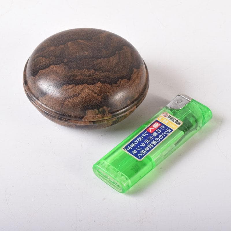 茶道具　黒柿　香合　共布　共箱　V　7633