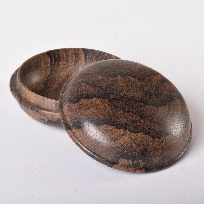 茶道具　黒柿　香合　共布　共箱　V　7633