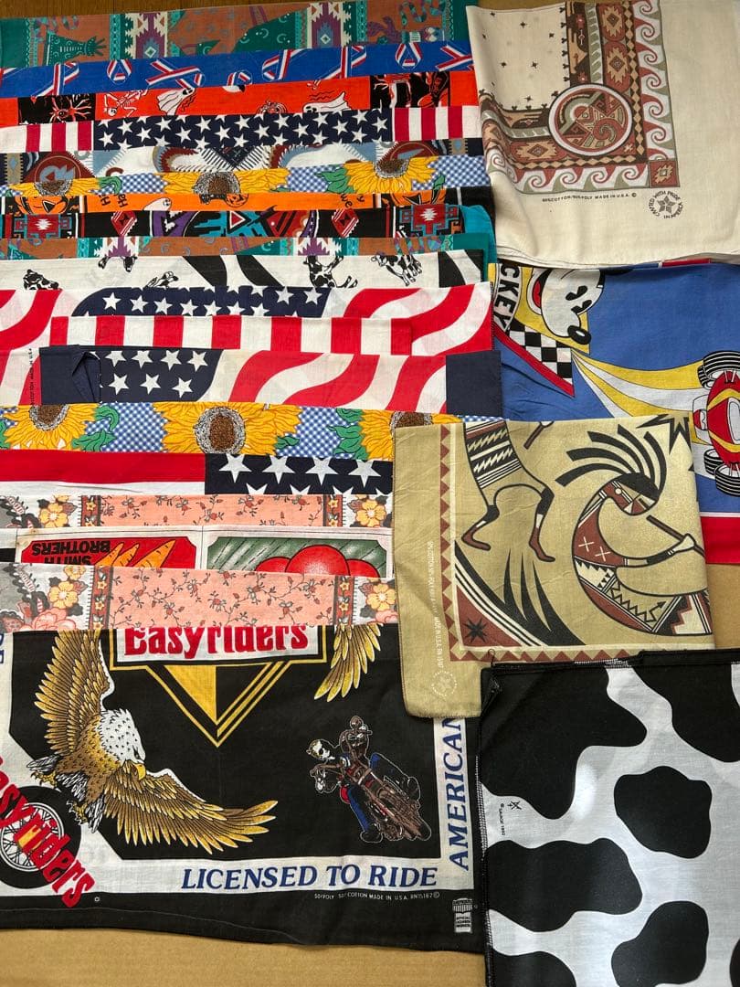 80s 90s アメリカ製バンダナ 40枚セット F B