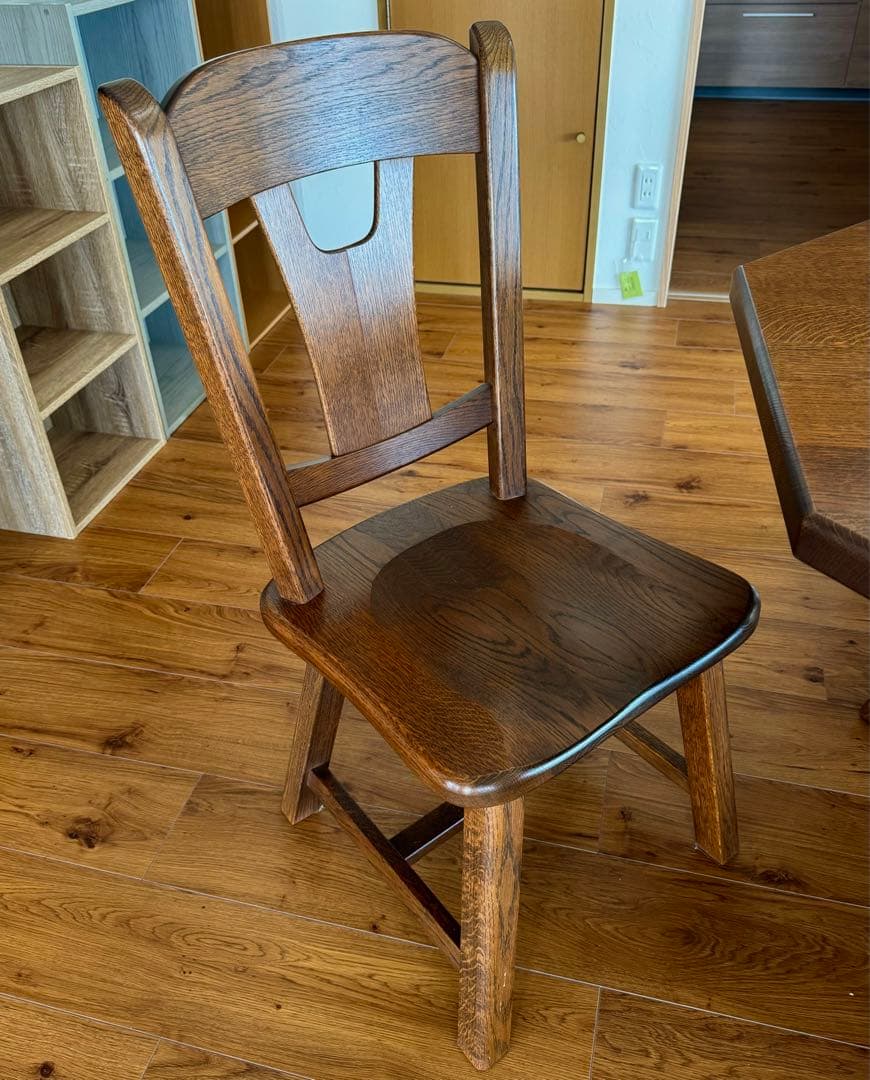 オーク無垢 オランダ民芸 ダイニング5点セット 神戸市近隣エリア対象