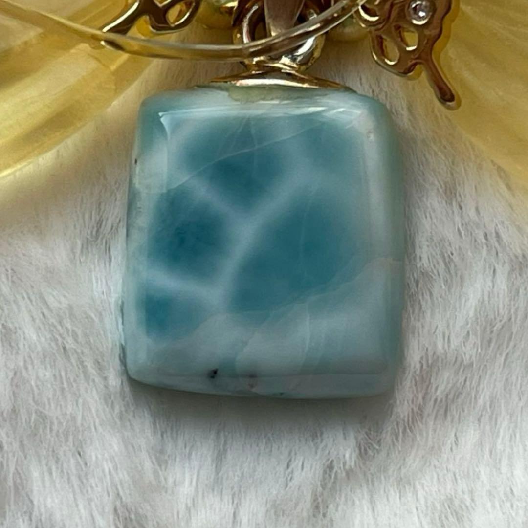 ピカピカ様♥️ラリマー 肉球＆シトリン猫ちゃん天然石ブレスレット