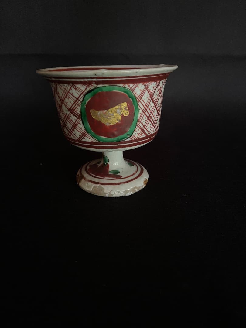 古伊万里　赤絵　高杯　アンティーク