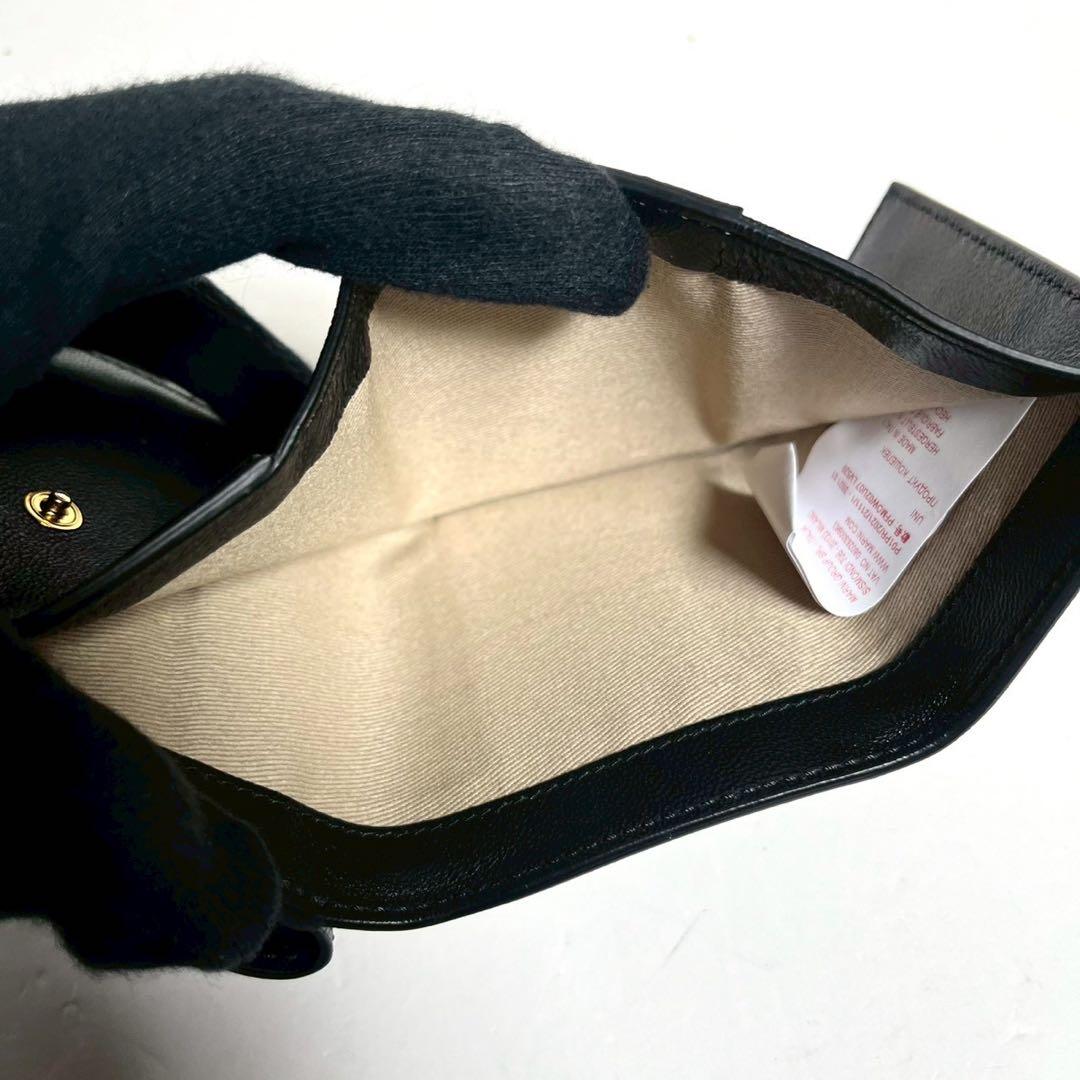 【極美品・付属品完備✨】マルニ ミニウォレット 三つ折り レザー トランク 黒