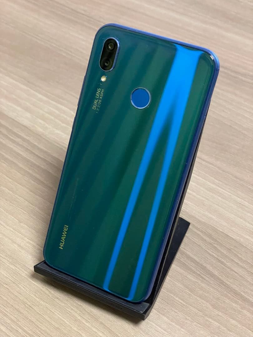 【美品】HUAWEI P20 lite スマートフォン本体　ピーコックブルー