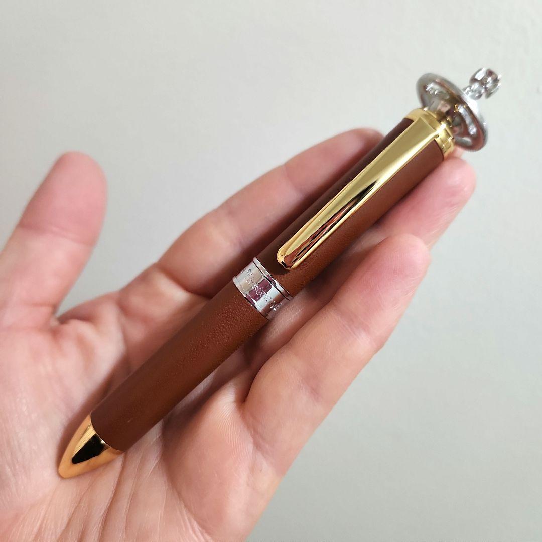 vivienne westwood　オーブ　ボールペン　革　ブラウンゴールド