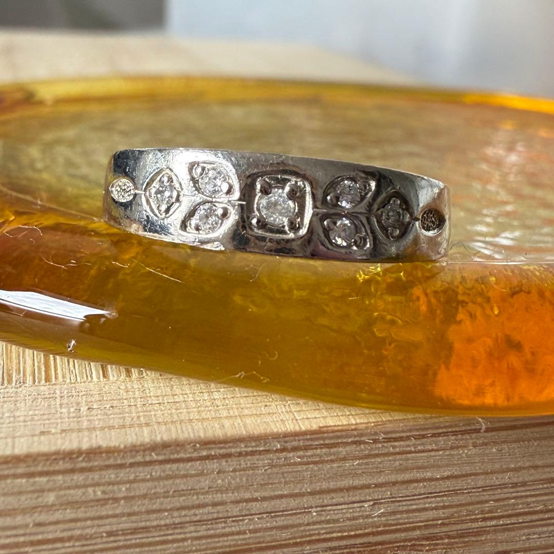agate SILVER Pt200 ダイヤモンド リング 11 号0.08