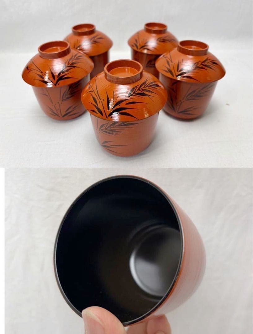 美品 懐石道具揃え 一式 黒塗 五客揃 利休形 共箱