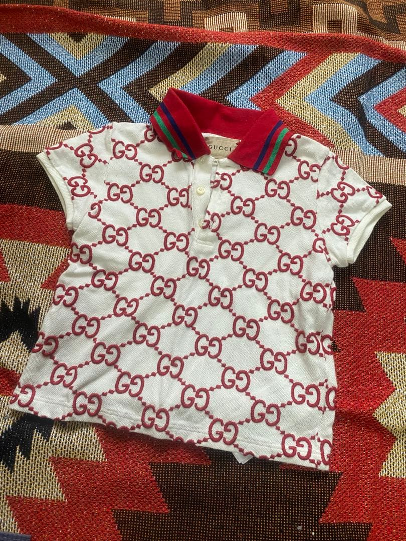 美品 GUCCI ベビー服 ポロシャツ GG柄 80